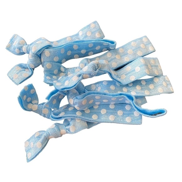 Baby Shower: Pack of 50 pink and blue ribbon hair ties NWOT - Picture 6 of 11